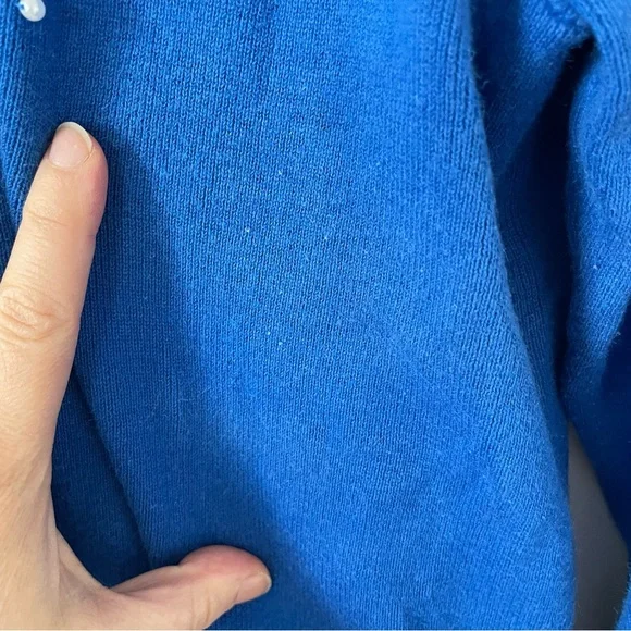 3/$20 Quacker Factory Blue Snowman Knit Top - Picture 5 of 10